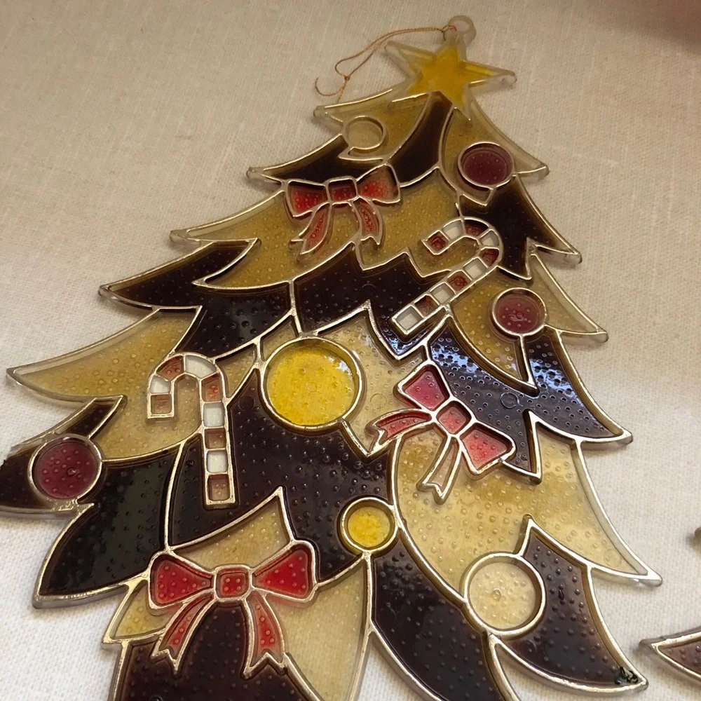 Vintage SNP 1985 Christmas Hanging Decorations Lot (3)‎ Wreath trees